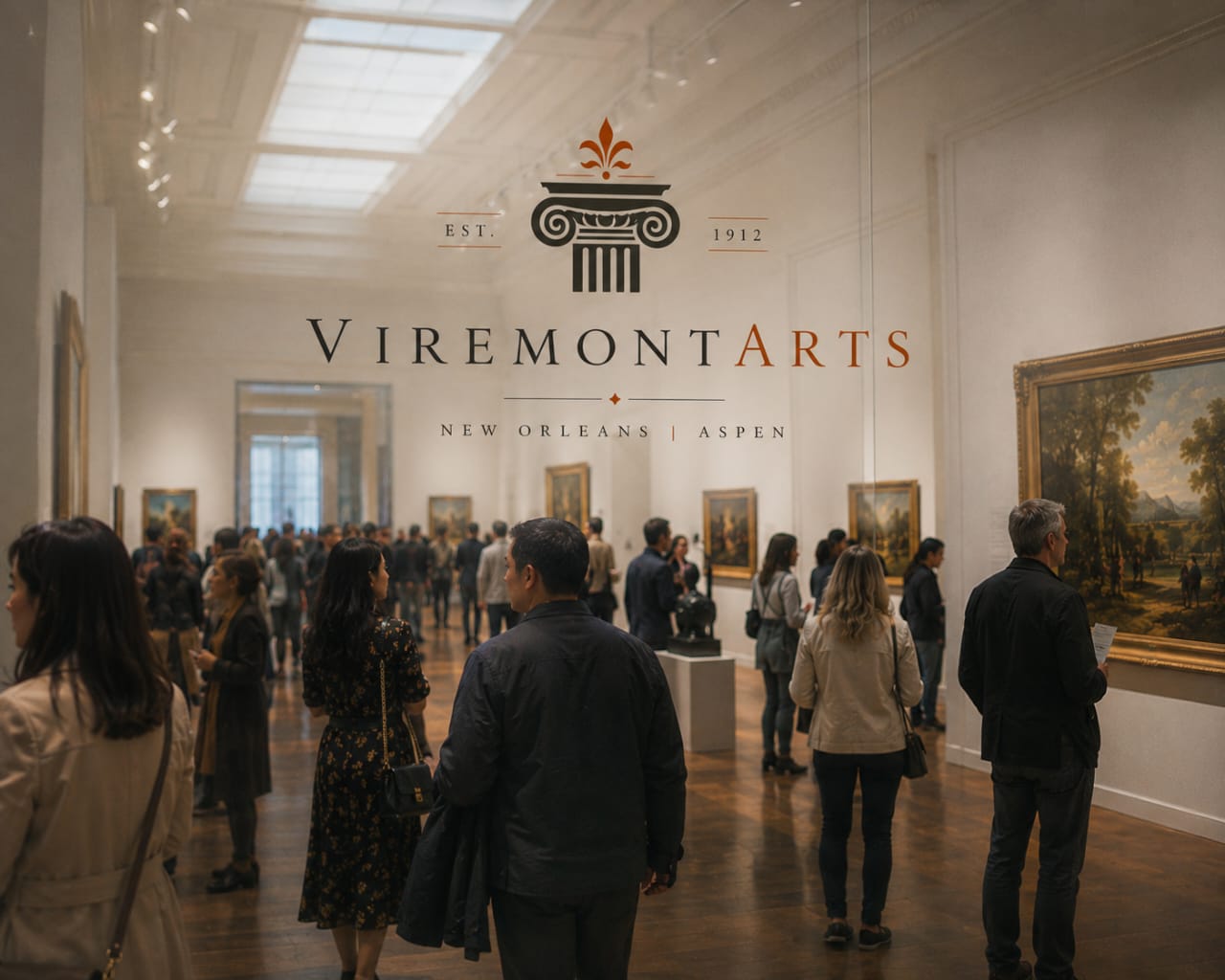 Visitors exploring the Viremont Arts gallery